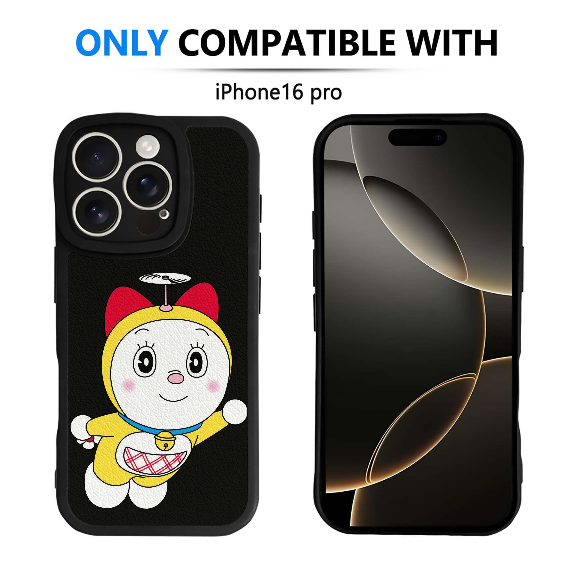 （画像用） ドラえもん ドラミ Doraemon Dorami 【iPhone 16シリーズ対応】シリコンスマホケース（レザー調） 材質：シリコン